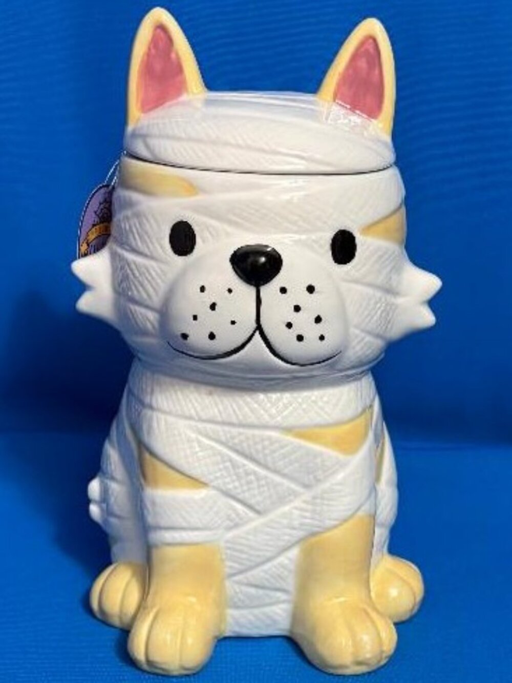 NEW ADORABLE FRENCHIE / FRENCH BULLDOG MUMMY PUPPY DOG COOKIE TREAT JAR CANISTER